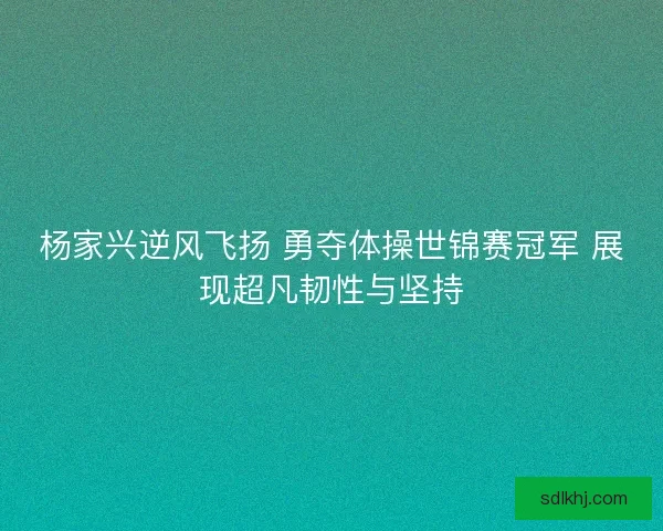 杨家兴逆风飞扬 勇夺体操世锦赛冠军 展现超凡韧性与坚持
